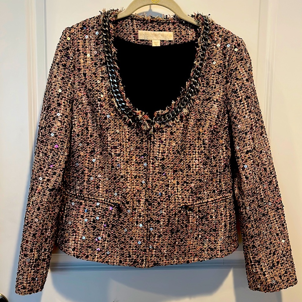 ✨BOSTON PROPER tweed sequined jacket✨